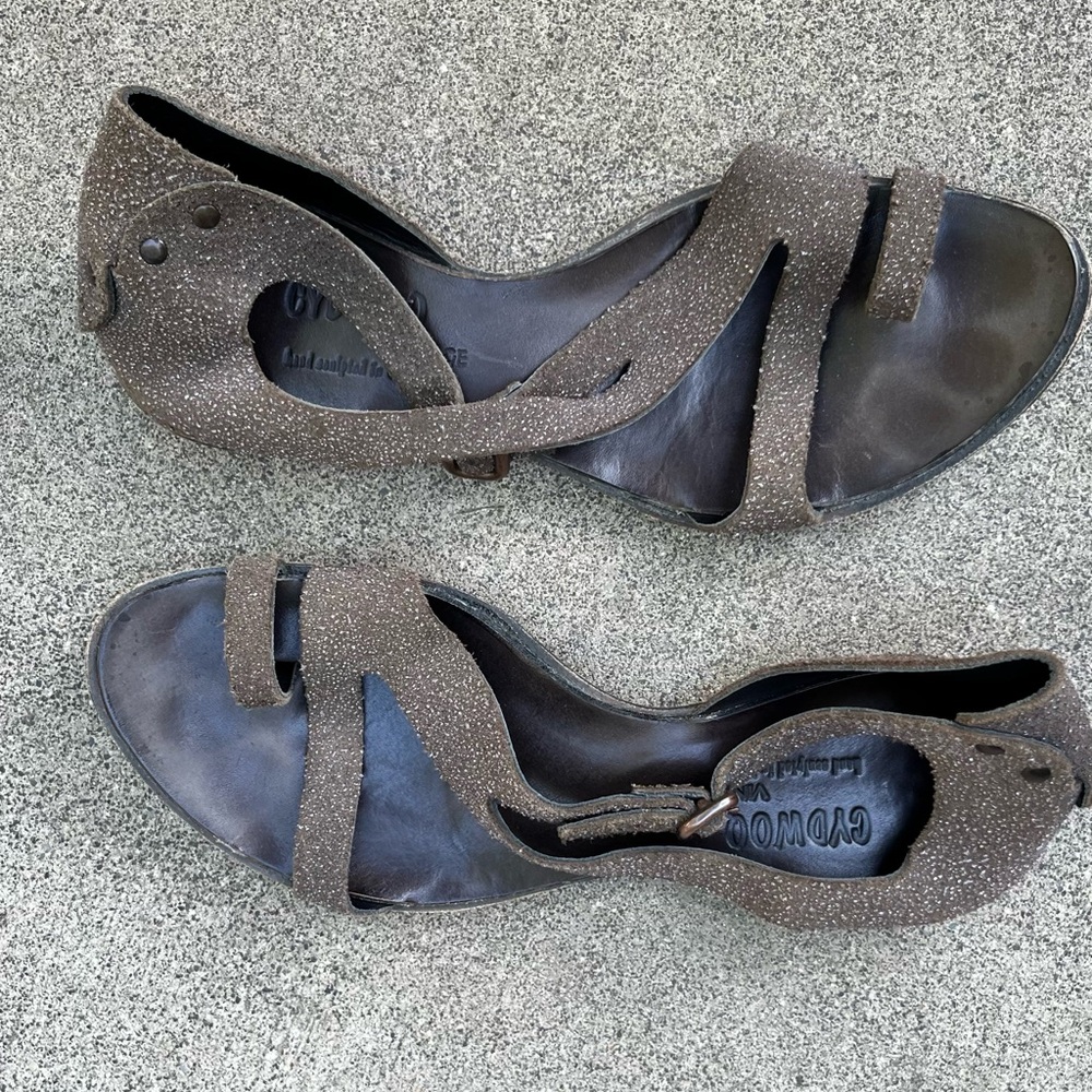 CYDWOQ 39 vintage style sandals brown/green